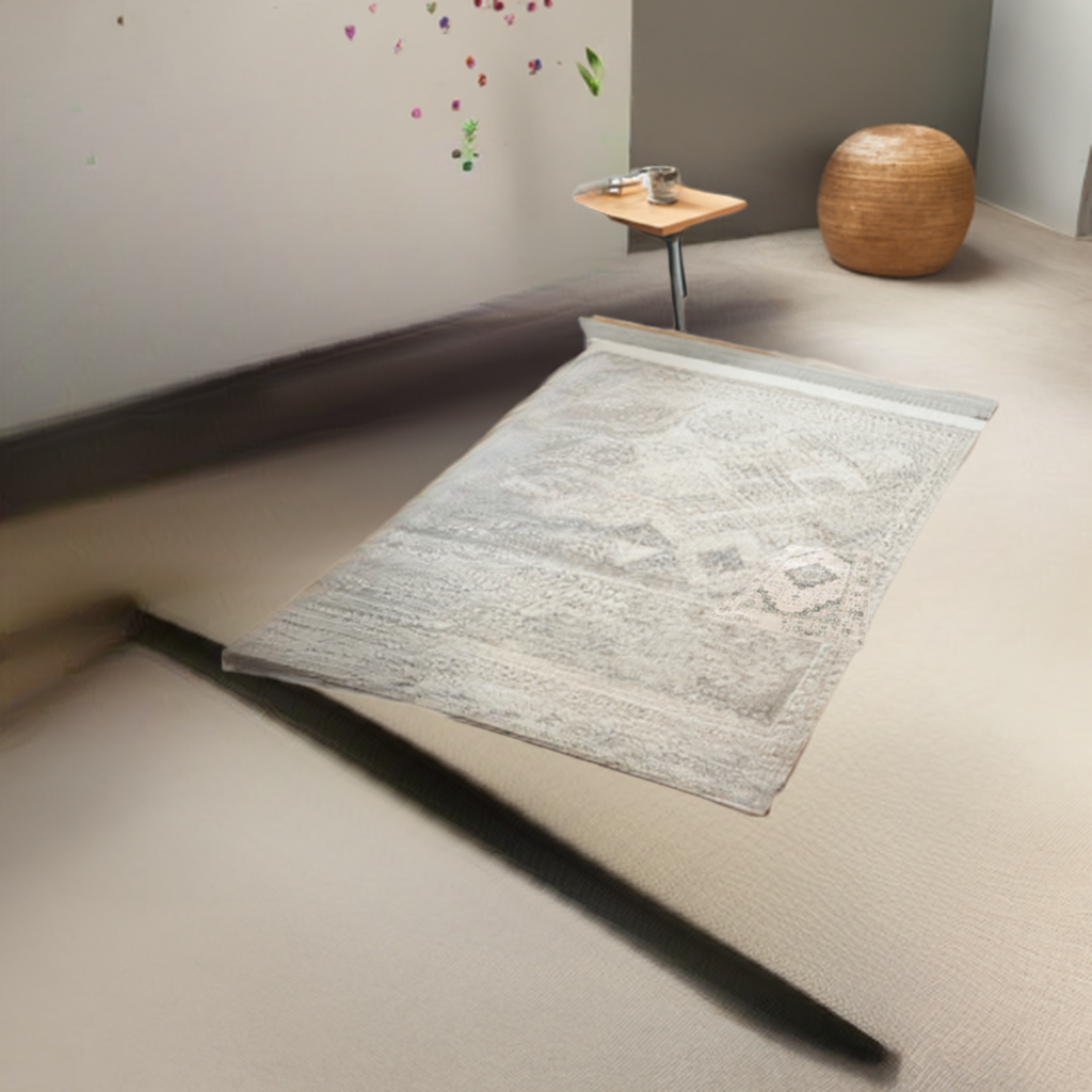 Off White Rustic Area Rug