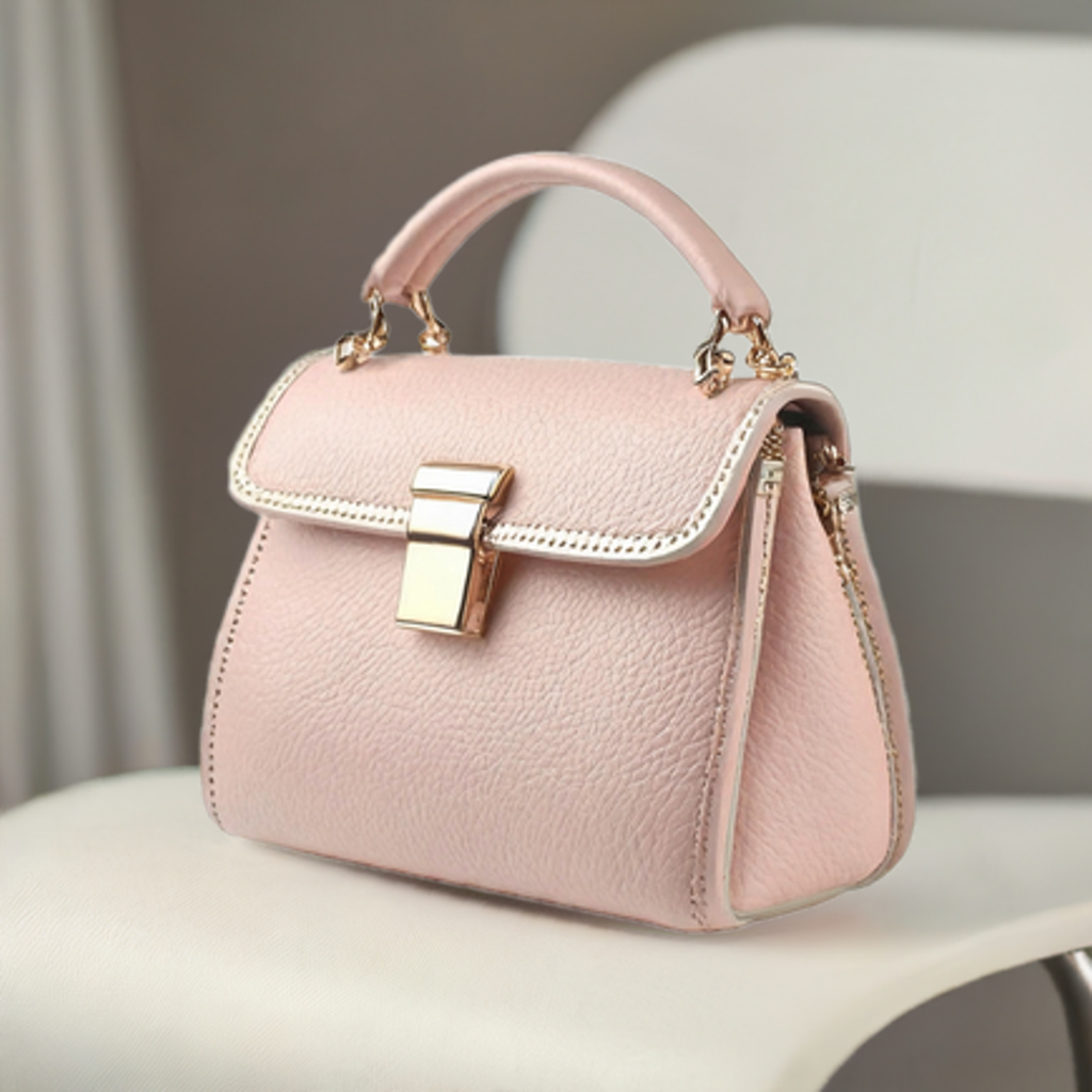Pink Leather Handbag