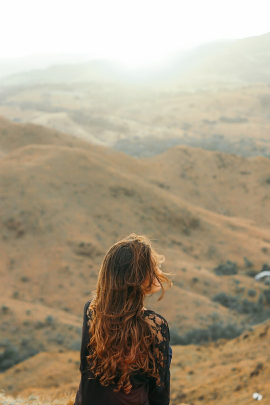 Woman in the mountains